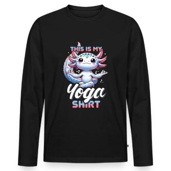 Yoga Pose Axolotl Meditating Wellness - Men's Premium Organic Long Sleeve Shirt - black - Front - Nico (187cm)