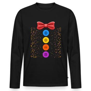 Ein lustiges Karneval Kostüm mit Knöpfen Karneval - Männer Premium Bio Langarmshirt - Schwarz - Vorne - Nico (187cm)