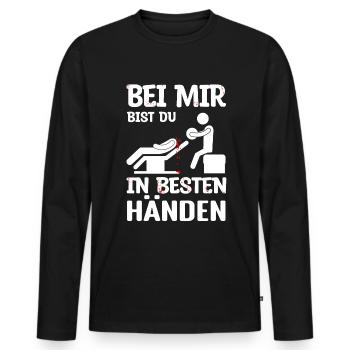 Physiotherapist Physiotherapy Chiropractor - Men's Premium Organic Long Sleeve Shirt - black - Front - Nico (187cm)
