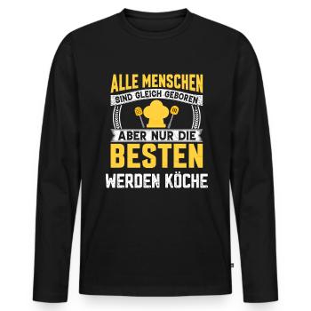 Die besten werden Köche lustige Koch Sprüche - Männer Premium Bio Langarmshirt - Schwarz - Vorne - Nico (187cm)