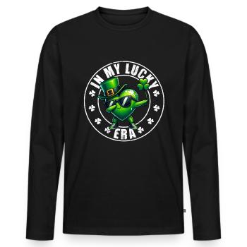 Fête de la Saint-Patrick Bonheur irlandais Irlande - T-shirt manches longues Premium bio Homme - noir - Devant - Nico (187cm)