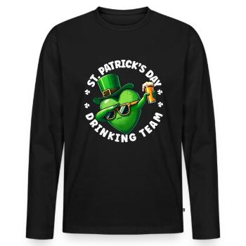 St Patrick's Day Irish Pub Beer Drinker Irish - Men's Premium Organic Long Sleeve Shirt - black - Front - Nico (187cm)