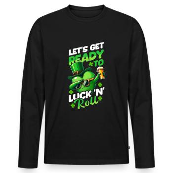 Boisson à la bière irlandaise de la Saint-Patrick Irlande - T-shirt manches longues Premium bio Homme - noir - Devant - Nico (187cm)