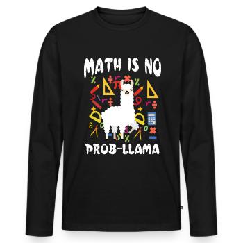 Math is no Probllama lustige Mathematik Llama - Männer Premium Bio Langarmshirt - Schwarz - Vorne - Nico (187cm)