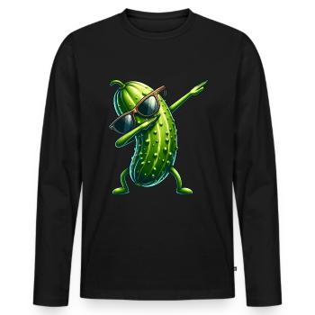 Saure Gurke Dabbing Pickle - Männer Premium Bio Langarmshirt - Schwarz - Vorne - Nico (187cm)