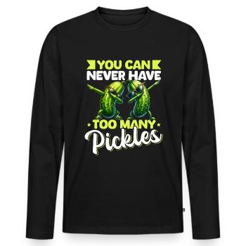 Concombre aigre Concombre drôle Concombre - T-shirt manches longues Premium bio Homme - noir - Devant - Nico (187cm)