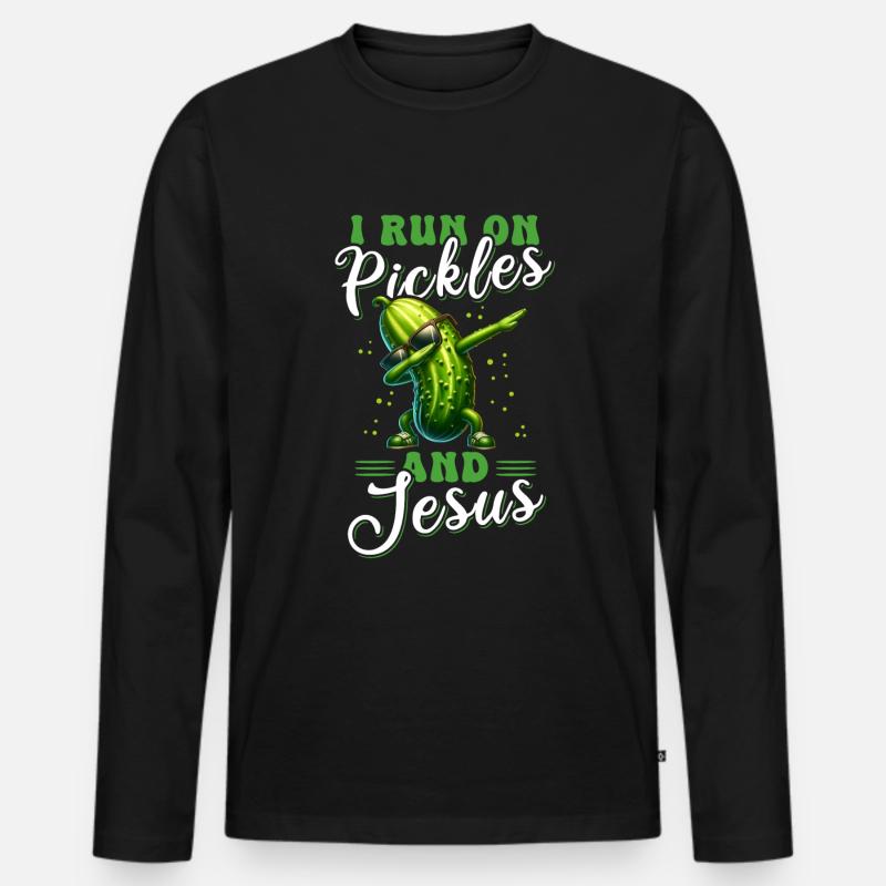 Gurke Jesus Glaube Christ - Männer Premium Bio Langarmshirt - Schwarz