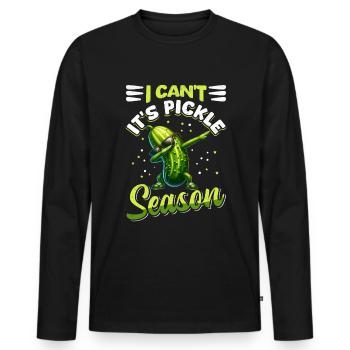 Saure Gurke Lustig Gurkenzeit - Männer Premium Bio Langarmshirt - Schwarz - Vorne - Nico (187cm)