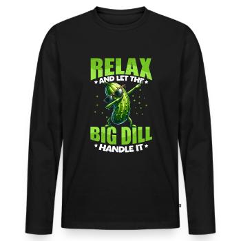 Saure Gurke Dill Vegetarier Vegan - Männer Premium Bio Langarmshirt - Schwarz - Vorne - Nico (187cm)