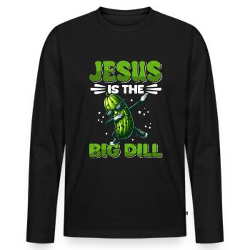 Lustige Saure Gurke für Christen Jesus - Männer Premium Bio Langarmshirt - Schwarz - Vorne - Nico (187cm)