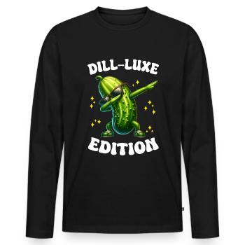 Saure Gurke Gewürzgurke Dill - Männer Premium Bio Langarmshirt - Schwarz - Vorne - Nico (187cm)