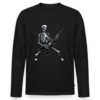Gitarrist Rockmusik Gitarre spielen Gitarrenlehrer - Männer Premium Bio Langarmshirt - Schwarz - Vorne - Nico (187cm)