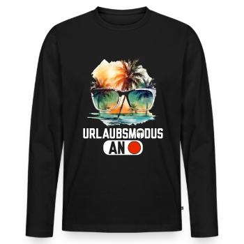 Urlaubsmodus an lustige Urlaub Sprüche - Männer Premium Bio Langarmshirt - Schwarz - Vorne - Nico (187cm)