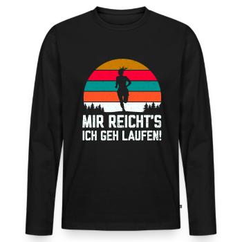 Mir reichts ich geh Laufen lustige Sport Sprüche - Männer Premium Bio Langarmshirt - Schwarz - Vorne - Nico (187cm)