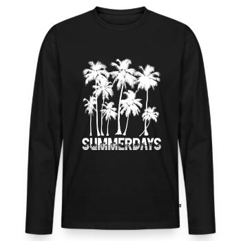 Summerdays with Palm Trees Summertime Sea Beach - Männer Premium Bio Langarmshirt - Schwarz - Vorne - Nico (187cm)