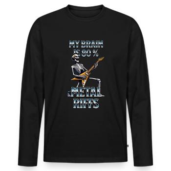 Metal Riff Guitarist Guitar Rock Music - Men's Premium Organic Long Sleeve Shirt - black - Front - Nico (187cm)