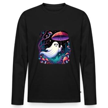 Cottagecore Geist Mushroom Schirm Aesthetic - Männer Premium Bio Langarmshirt - Schwarz - Vorne - Nico (187cm)