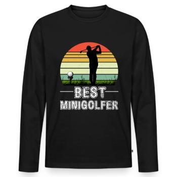 Le meilleur sport de golf pour minigolfeur - T-shirt manches longues Premium bio Homme - noir - Devant - Nico (187cm)