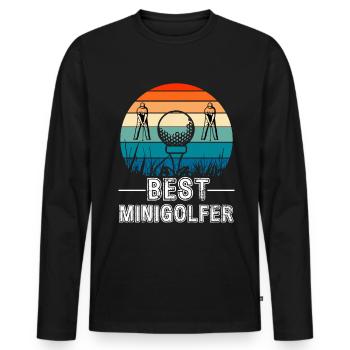 Le meilleur sport de golf pour minigolfeur - T-shirt manches longues Premium bio Homme - noir - Devant - Nico (187cm)