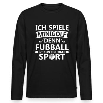 ich spiele Minigolf lustige Golf Sprüche Golfer - Männer Premium Bio Langarmshirt - Schwarz - Vorne - Nico (187cm)