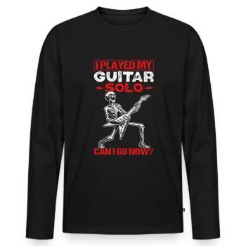 Guitare Solo Guitare Drôle - T-shirt manches longues Premium bio Homme - noir - Devant - Nico (187cm)