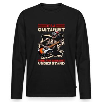Guitarist Ding Guitar Guitar Teacher - Men's Premium Organic Long Sleeve Shirt - black - Front - Nico (187cm)