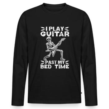 Guitar Guitarist Rock and Roll Guitar Player - Men's Premium Organic Long Sleeve Shirt - black - Front - Nico (187cm)