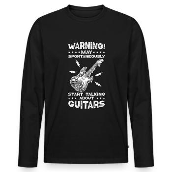 Guitare Guitariste Drôle Guitariste - T-shirt manches longues Premium bio Homme - noir - Devant - Nico (187cm)