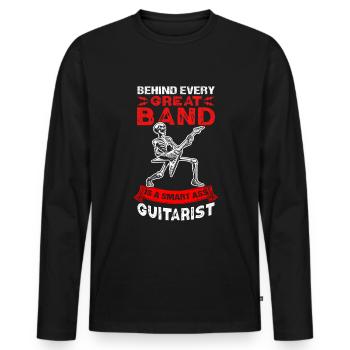 Gitarrist Rockband Rockmusik Gitzarre - Männer Premium Bio Langarmshirt - Schwarz - Vorne - Nico (187cm)