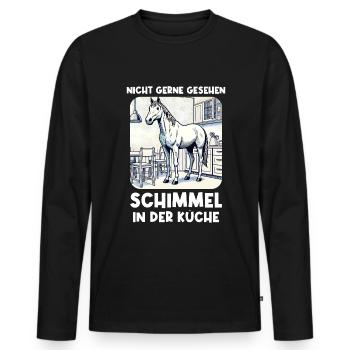 Chevaux Grey Rider Drôle d’amoureux des chevaux - T-shirt manches longues Premium bio Homme - noir - Devant - Nico (187cm)