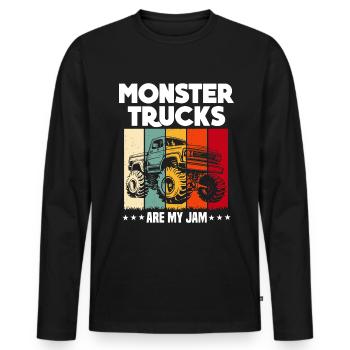 Monster Trucks Are My Jam funny Truck Cars Quotes - Men's Premium Organic Long Sleeve Shirt - black - Front - Nico (187cm)