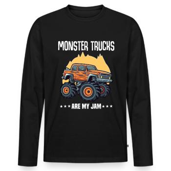 Monster Trucks Are My Jam funny Truck Cars Quotes - Men's Premium Organic Long Sleeve Shirt - black - Front - Nico (187cm)
