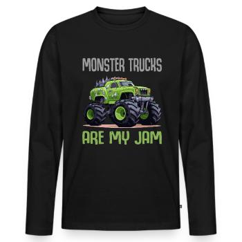 Monster Trucks Are My Jam funny Truck Cars Quotes - Men's Premium Organic Long Sleeve Shirt - black - Front - Nico (187cm)