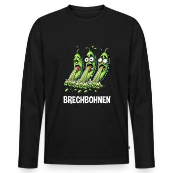 Haricots verts Haricots Jardinier Jardin - T-shirt manches longues Premium bio Homme - noir - Devant - Nico (187cm)