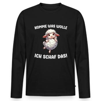 Come what do I want sheep the sheep sayings - Men's Premium Organic Long Sleeve Shirt - black - Front - Nico (187cm)
