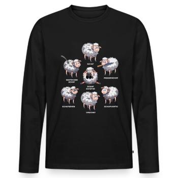 Lustige Schafe Tiere Schaf Sprüche - Männer Premium Bio Langarmshirt - Schwarz - Vorne - Nico (187cm)