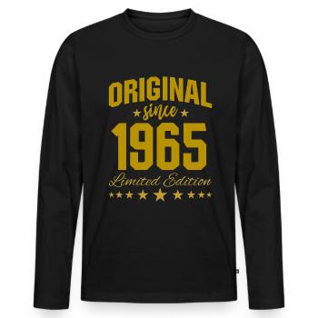 Original Since 1965 Limited Edition Birthday 60 - Männer Premium Bio Langarmshirt - Schwarz - Vorne - Nico (187cm)