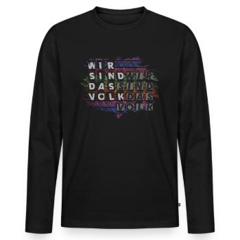 Nous sommes le peuple - T-shirt manches longues Premium bio Homme - noir - Devant - Nico (187cm)