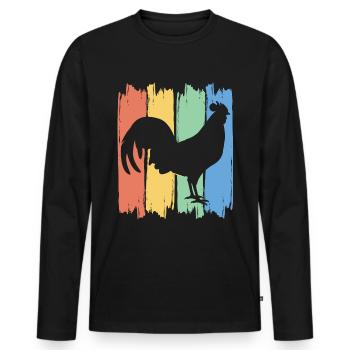 Poulet fermier poulets éleveurs poulet - T-shirt manches longues Premium bio Homme - noir - Devant - Nico (187cm)