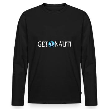 Nautical sail anchor gift - Men's Premium Organic Long Sleeve Shirt - black - Front - Nico (187cm)