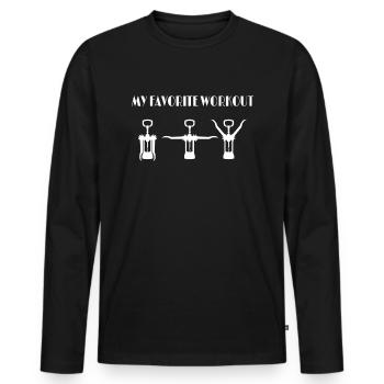 Vin d’entraînement - Vin rouge Vin blanc - T-shirt manches longues Premium bio Homme - noir - Devant - Nico (187cm)