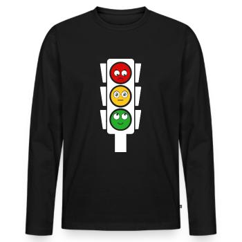 Traffic light types - funny T-shirt for motorists - Men's Premium Organic Long Sleeve Shirt - black - Front - Nico (187cm)