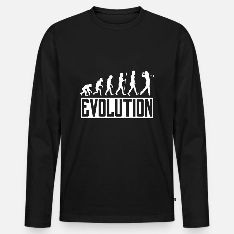 Golf Evolution Golfer Golfspieler - Männer Premium Bio Langarmshirt - Schwarz