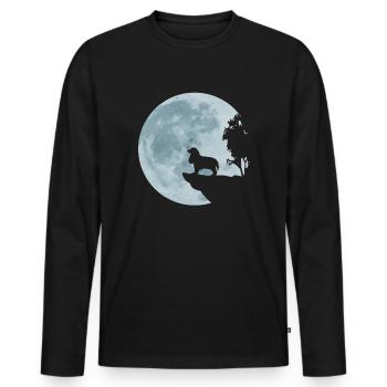 Cocker Spaniel full moon dog love Cocker gift - Men's Premium Organic Long Sleeve Shirt - black - Front - Nico (187cm)