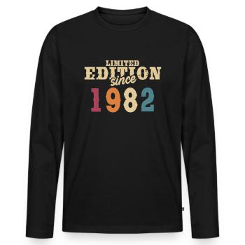 40. Geburtstag Party 40 Jahre Retro 1982 Geschenk - Männer Premium Bio Langarmshirt - Schwarz - Vorne - Nico (187cm)