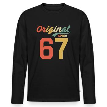 55. Geburtstag Original Retro Geschenk 1967 - Männer Premium Bio Langarmshirt - Schwarz - Vorne - Nico (187cm)