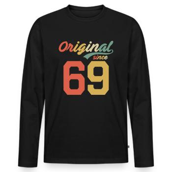 53ème anniversaire Original Retro Gift 1969 - T-shirt manches longues Premium bio Homme - noir - Devant - Nico (187cm)