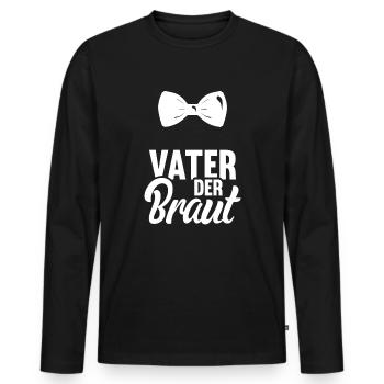 Vater Der Braut Heirat Bräutigam Hochzeitsgeschenk - Männer Premium Bio Langarmshirt - Schwarz - Vorne - Nico (187cm)