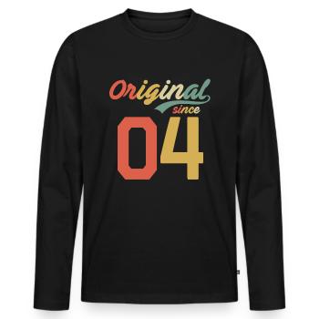 18th Birthday Original Retro Gift 2004 - Men's Premium Organic Long Sleeve Shirt - black - Front - Nico (187cm)