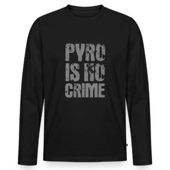 Pyro is no Crime Feuerwerk Silvester Pyrotechnik - Männer Premium Bio Langarmshirt - Schwarz - Vorne - Nico (187cm)